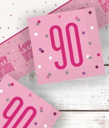 Pink Glitz 90th Birthday Party Supplies | Balloon | Decoration | Pack